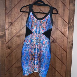 Strappy Holographic Bodycon Mini Dress